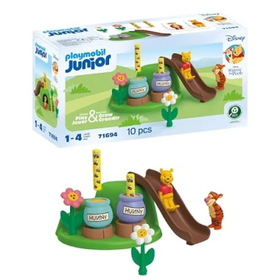 Abbildung von PLAYMOBIL JUNIOR Disney Winnie Puuhs &amp; Tiggers Bienengarten nachhaltiges Spielzeug aus biobasierten Kunststoffen für Kinder ab 1 Jahr 71694