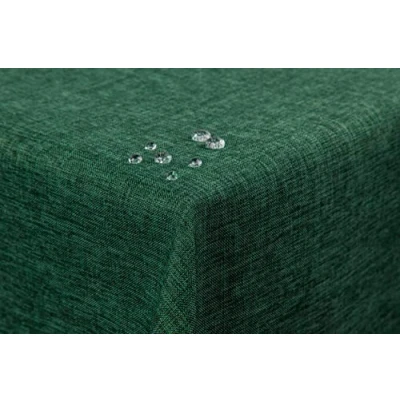 Abbildung von texpot Gartentischdecke 130 x 220 cm in Dunkelgrün mit Leinen Optik Lotuseffekt Fleckschutz Bügelfrei Tischdecke