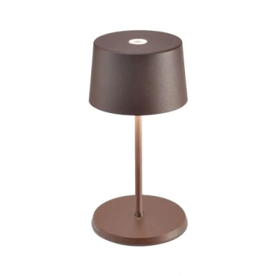 Abbildung von Zafferano, Olivia Mini Lampe, Tragbare und Wiederaufladbare Tischlampe mit Touch Control, Geeignet für Wohnzimmer Außenbereich, Dimmer, 2200 3000 K, Höhe 22 cm, Farbe Corten
