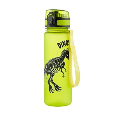Abbildung von Baagl Kinder Trinkflasche Auslaufsicher Wasserflasche 350ml, Kindergarten Schule und Sport Flasche für Jungen Tritan (Dino)