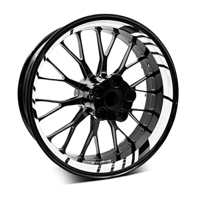 Abbildung von 18 teiliges Set Felgenrandaufkleber Sticker für Motorrad Auto Felgen Design Komplett Felgenaufkleber 15&quot; 16&quot; 17&quot; 18&quot; 19 Zoll MR020 (10 Weiß)