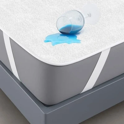 Abbildung von Matratzenschoner 160x190 cm Wasserdichte Matratzenauflage aus Baumwolle Inkontinenzunterlage Nässeschutz Matratzenbezüg Atmungsaktive Anti Allergie und Milben für Bett Matratze Waschbar