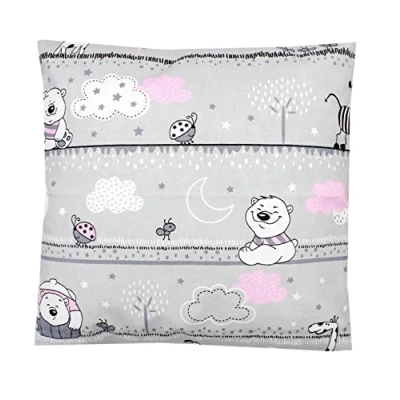 Abbildung von TupTam Kinder Kissenbezug Kissenhülle Dekorativ Gemustert, Farbe: Bärchen Rosa, Größe: 40 x 60 cm