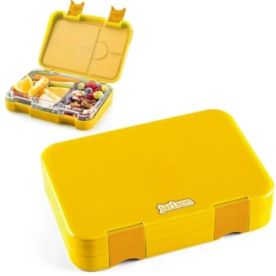 Abbildung von Jarlson® Brotdose für Kinder mit 6 Fächern TONI Lunchbox Bento Box auslaufsicher Jausenbox Kindergarten und Schule Mädchen Jungen Brotbox Snackbox (Blau)