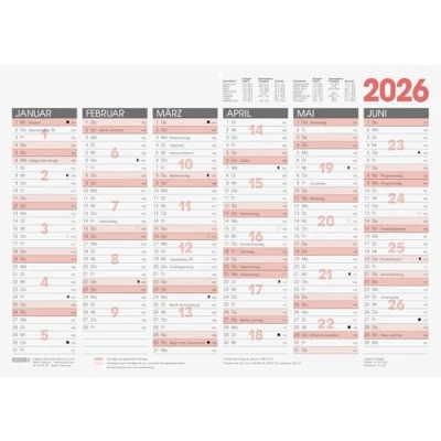 Abbildung von BRUNNEN Tafelkalender 2026 A3 quer