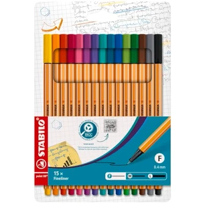 Abbildung von Fineliner STABILO point 88 15er Pack Standardfarben