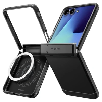 Abbildung von Spigen Tough Armor Pro MagFit Hülle für Samsung Galaxy Z Flip 7, Kompatibel mit MagSafe Schwarz