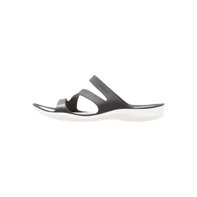 Abbildung von Crocs Swiftwater Pantolette flach, Damen, Größe: 38/39, Black/white Schuhe