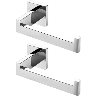 Abbildung von HITSLAM Toilettenpapierhalter Chrom mit Bohren Edelstahl 304 Klopapierhalte für Küche und Badzimmer Toilette Toilettenpapier Quadrat WC Papier Halterung Rostfrei Klopapierhalter 2er Pack