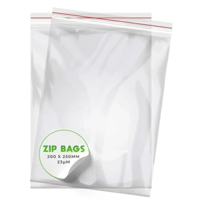 Abbildung von V1 Trade Zip Beutel Set 100 Stück 200 x 250 mm Baggys Robuste Druckverschlussbeutel Wiederverschließbare zu Einer Besseren Organisation Plastikbeutel Verschließbar