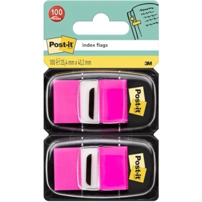 Abbildung von Post it 680 BP2 Haftstreifen Index Standard, 2 x 50 im Spender, 25,4 43,2 mm, pink