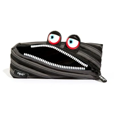 Abbildung von ZIPIT Wildlings Federmäppchen für Jungen Großes Mäppchen die Schule Monster Etui Kinder Federmappe Schwarz