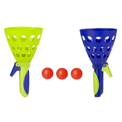 Abbildung von Idena 40006 Fangballspiel XXL mit 2 Fangbechern, inklusive 3 Bällen, Ballspiel für Garten, Park oder Strand