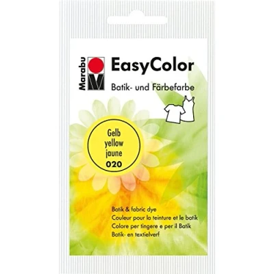 Abbildung von Marabu 17350022020 Easy Color gelb, 25 g Batik und Handfärbefarbe für Baumwolle, Leinen, Seide Mischgewebe, handwaschbar bis 30C, sehr gute Lichtechtheit, nicht kochecht