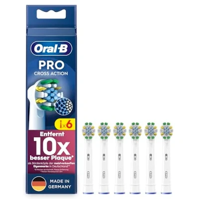 Abbildung von Oral B Pro Tiefenreinigung Aufsteckbürsten für elektrische Zahnbürste, 6 Stück, tiefe Zahnreinigung mit innovativen X förmigen Borsten, Original Zahnbürstenaufsatz, Made in Germany