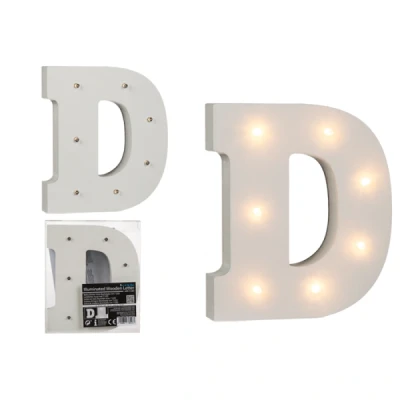 Abbildung von Beleuchteter Holz Buchstabe D, mit 7 LED, ca. 16 cm