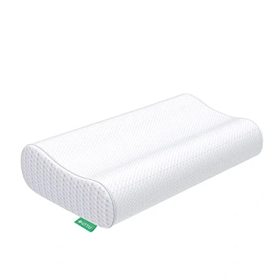 Abbildung von UTTU Memory Foam Kissen, Kopfkissen zur Linderung von Nackenschmerzen, Ergonomisches Nackenkissen Sandwichkissen, verstellbares Schaum Kissen 60x36x12/10cm