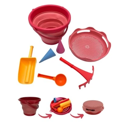 Abbildung von Schildkröt 7in1 Sand Toys Falteimer Set, Farbe: Rot