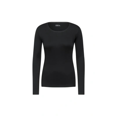 Abbildung von Cecil Langarmshirt, Damen, Größe: XXL, Schwarz