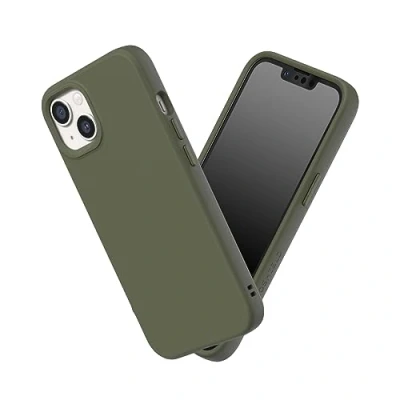 Abbildung von RhinoShield Case kompatibel mit [iPhone 13/14] SolidSuit Stoßdämpfende &amp; schlanke Schutzhülle Premium Finish 3.5 Meter Fallschutz Algengrün