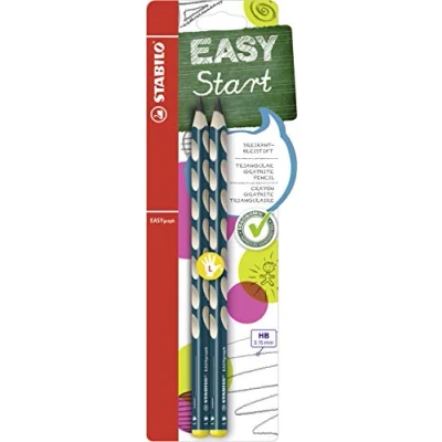 Abbildung von Ergonomischer Dreikant Bleistift für Linkshänder STABILO EASYgraph in petrol 2er Pack Härtegrad HB