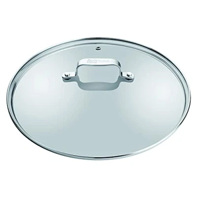 Abbildung von Jamie Oliver by Tefal Pfannen und Topfdeckel 28cm, Glasdeckel mit Edelstahlrand, Dampfauslassventil, Überlaufschutz, spülmaschinengeeignet, exklusive Gravur am Deckelgriff, B89987