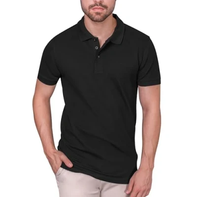 Abbildung von HRM Herren Heavy Stretch Polo, schwarz, Gr. 3XL I Premium Polo Shirt aus 95% Baumwolle &amp; 5% Elasthan Basic Polohemd bis 40C waschbar Hochwertige nachhaltige Kleidung Workwear