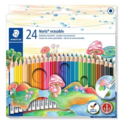 Abbildung von STAEDTLER 144 50NC24 Noris Club radierbarer Farbstift, 24 Stück Etui