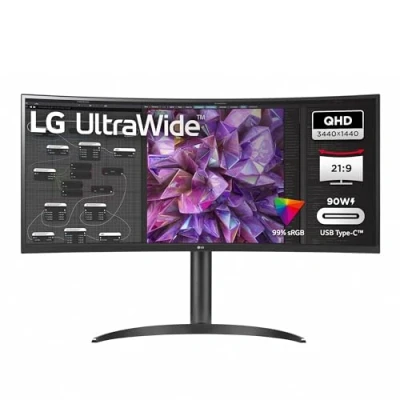 Abbildung von LG Electronics 34WQ75X B.AEU IPS 21:9 UltraWide Monitor 34&quot; (86,72 cm), TFT LCD Aktiv Matrix mit White LED Backlight, Anti Glare, Schwarz