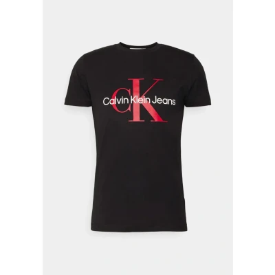 Abbildung von Calvin Klein Jeans CORE Monogram Tshirt print, Herren, Größe: XS, Black/salsa