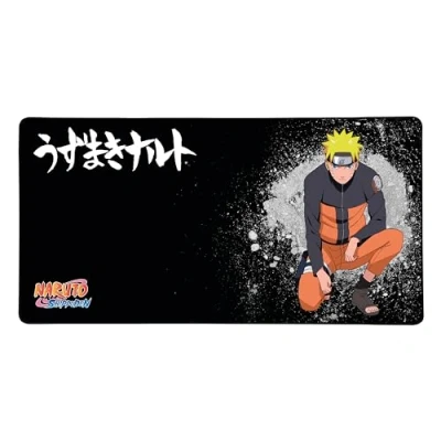 Abbildung von Konix Naruto Shippuden Gaming Mauspad XXL 90 x 46 cm rutschfeste Gummibasis Motiv Schwarz