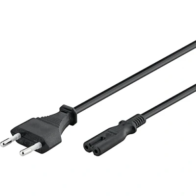 Abbildung von Goobay 95039 Euro Netzkabel 2 polig Eurostecker Typ C &amp; C7 Buchse universelles Stromkabel Eurokabel Anschlusskabel Schwarz Verlängerungskabel 5m