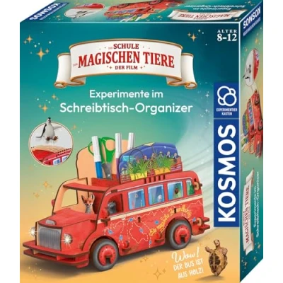 Abbildung von Kosmos 621384 Die Schule der magischen Tiere Experimente im Schreibtisch Organizer, den Bus aus dem Film zum Zusammenstecken, kombiniert mit 7 Mini Experimenten, Bastelset für Kinder ab 8 Jahre