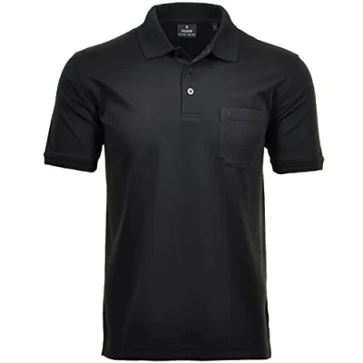 Abbildung von RAGMAN Herren Softknit Polo mit Brusttasche, Kurzarm M, Schwarz 009