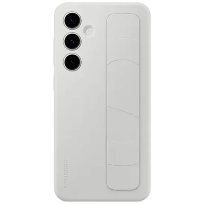 Abbildung von Samsung Standing Grip Silikon Back Cover Grau Galaxy S24 FE