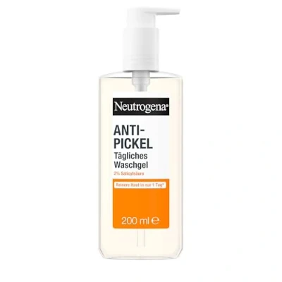 Abbildung von Neutrogena Anti Pickel Gesichtsreinigung, Tägliches Waschgel mit Salicylsäure für unreine Haut, ölfrei, 200ml