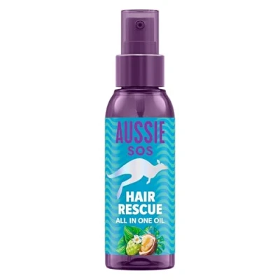 Abbildung von Aussie SOS Hair Rescue All In One Haaröl 100ml zum Entwirren und Glätten von Haaren, Hilft Gegen Spliss Versorgt das Haar 100 Stunden mit Feuchtigkeit, Vegane Formel