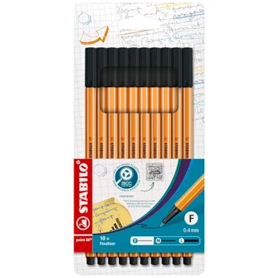 Abbildung von Fineliner STABILO point 88 10er Pack schwarz