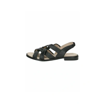 Abbildung von CAPRICE Damen Sandalen flach aus Leder Sommer, Schwarz (Black Nappa), 38 EU