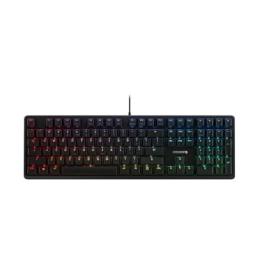Abbildung von CHERRY G80 3000N RGB, Mechanische Gaming Tastatur mit RGB Beleuchtung, EU Layout (QWERTY), Kabelgebunden, Original MX SILENT RED Switches, Schwarz