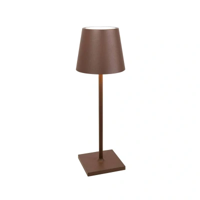 Abbildung von Zafferano, Poldina L Schreibtischlampe, Tragbare und Wiederaufladbare Tischlampe mit Touch Control, Geeignet für Wohnzimmer Außenbereich, Dimmer, 2200 3000 K, Höhe 49,7 cm, Farbe Corten