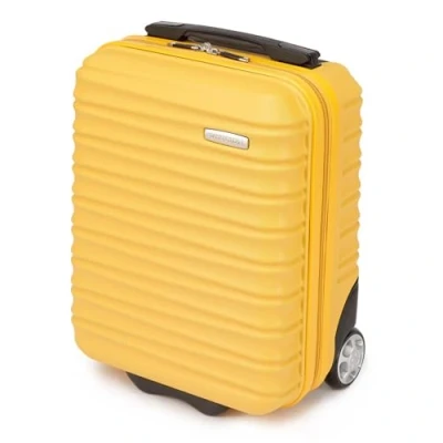 Abbildung von WITTCHEN Reisekoffer Kleinkoffer Kabinengepäck Handgepäck Rollkoffer Hartschale aus ABS mit 2 Standard Rollen Zahlenschloss Teleskopgriff Groove Line XXS gelb
