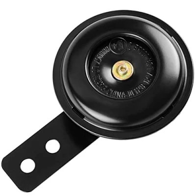 Abbildung von Evermotor Signalhorn Hupe 12V Laut Universal Horn E MARK geprüft für Motorrad Fahrzeug Auto LKW Moped Roller Scooter ATV Schwarz beschichtetes Metall