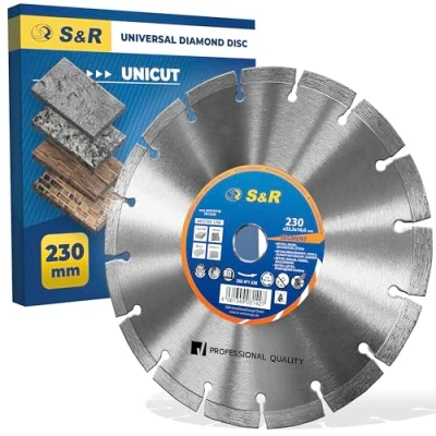 Abbildung von S&amp;R Diamanttrennscheibe 230 x 22,2 mm Professional, Diamant Trennscheibe zum Trennen von Baumaterialien, Beton, Naturstein, Stein, Ziegel, Mauerwerk, hohe Standzeit