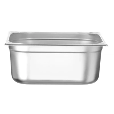 Abbildung von HENDI Gastronormbehälter, Temperaturbeständig von 40 bis 300C, Heissluftöfen Kühl und Tiefkühlschränken Chafing Dishes Bain Marie, Stapelbar, 13L, GN 2/3, 354x325x(H)150mm, Edelstahl