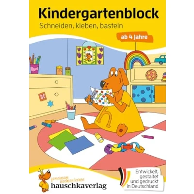 Abbildung von Kindergartenblock ab 4 Jahre Schneiden, kleben, basteln: Bunter Rätselblock Sinnvolle Beschäftigung die Spaß macht (Übungshefte und blöcke für Kindergarten Vorschule, Band 629)