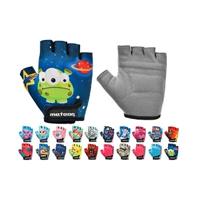 Abbildung von meteor Kinder Fahrradhandschuhe Bike Gel BMX Handschuh Jungen Fahrrad Handschuhe Mädchen radhandschuhe Scooter Tretroller Fahr Rad