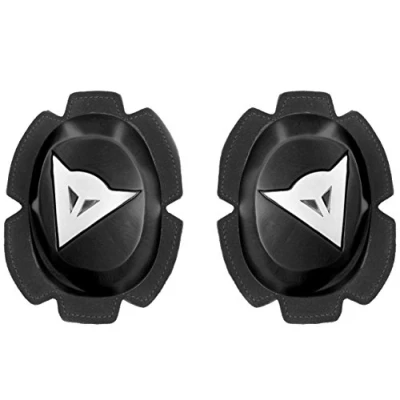 Abbildung von Dainese Pista Knee Slider High Durability, Polyurethan Motorrad Knieschoner, Außergewöhnliche Stärke für Langlebigkeit, Rennstrecken Schieber mit Klettverschluss, Schwarz/Weiß