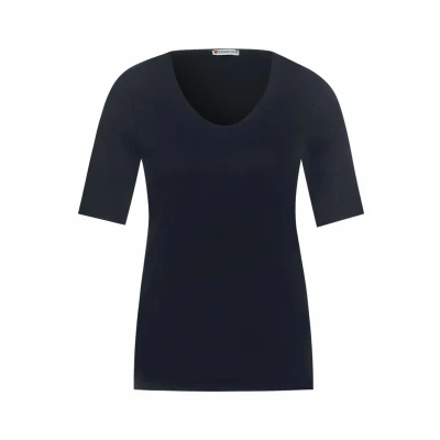 Abbildung von Street One MIT Vausschnitt Tshirt basic, Damen, Größe: 46, Blau