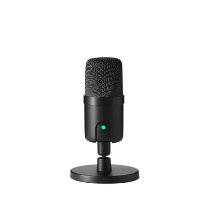 Abbildung von Amazon Basics Mini USB Kondensatormikrofon für Streaming, Gaming, Podcasting, mit Cardioid Tonabnehmer, 5.8 x 3.4 inches, schwarz